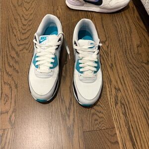 Nike White and Blue Athletic Shoes